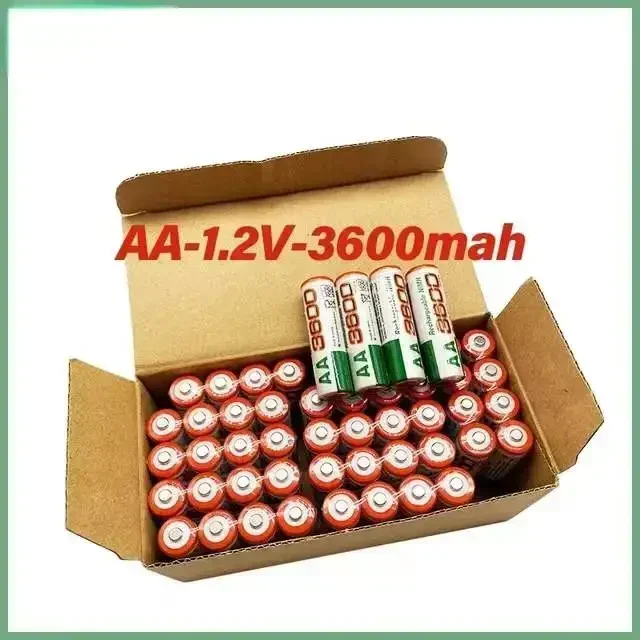 100% New AA Battery 3600 MAh Rechargeable Battery, 1.2V Ni-MH AA Battery, Suitable for Clocks, Mice, Computers