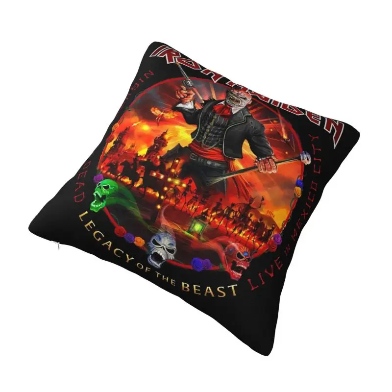 Custom Maidens Rock Heavy Metal Iron Pillow Case 45x45cm Modern Cushion Cover Velvet Pillowcase