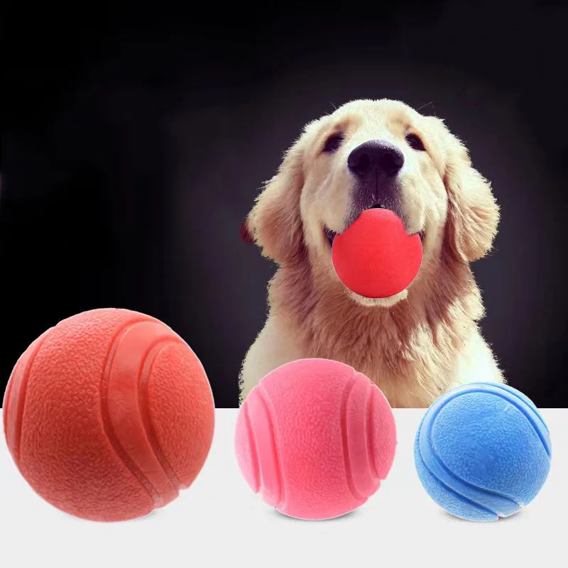 Pet dog toy ball anti bite chew non destructive bouncing ball dog rubber training interactive toy ball strap rope