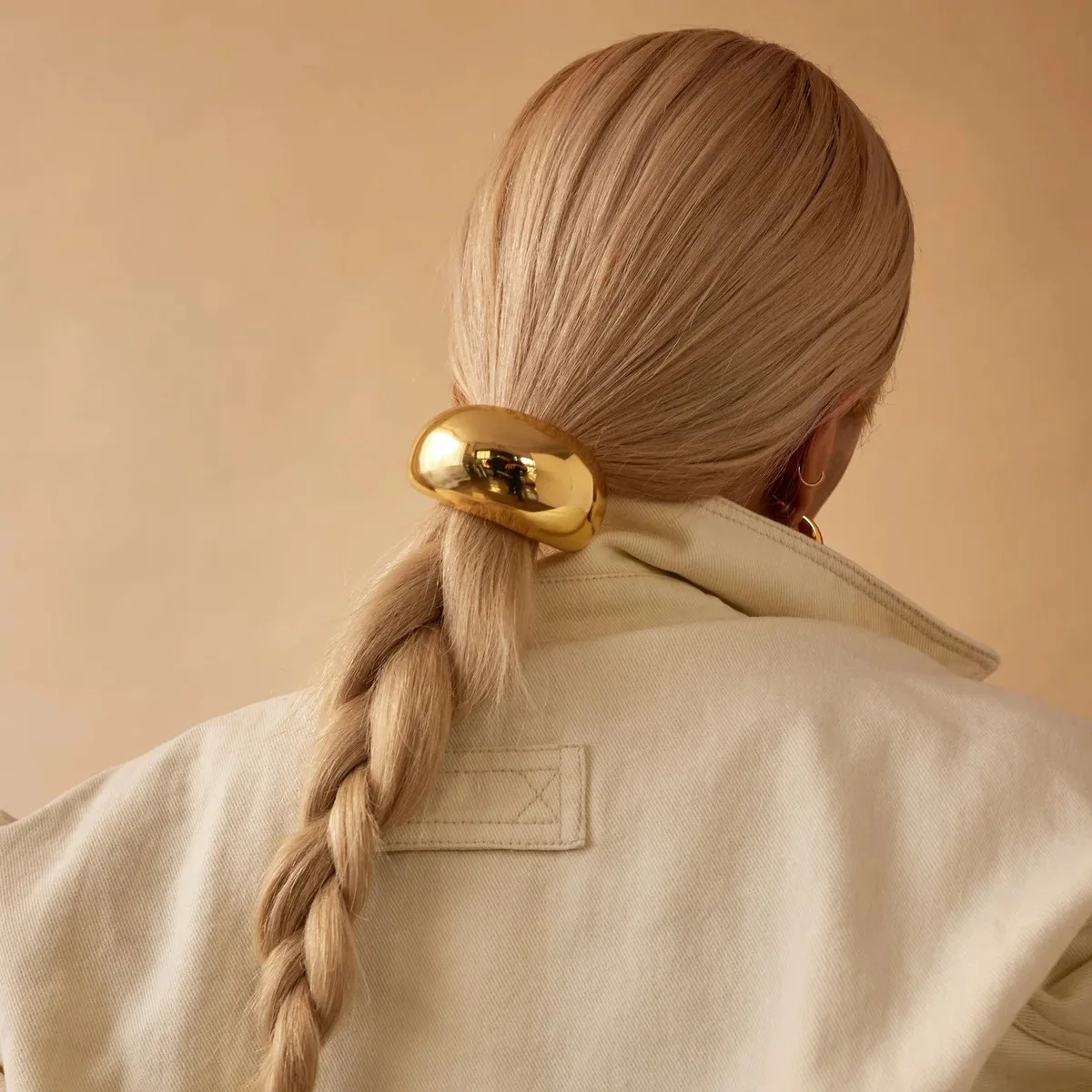 Vintage Metal Ponytail Elastic Hair Loop Scrunchies Smooth Curved Hairband for Women Hair Ties Accessories image 5