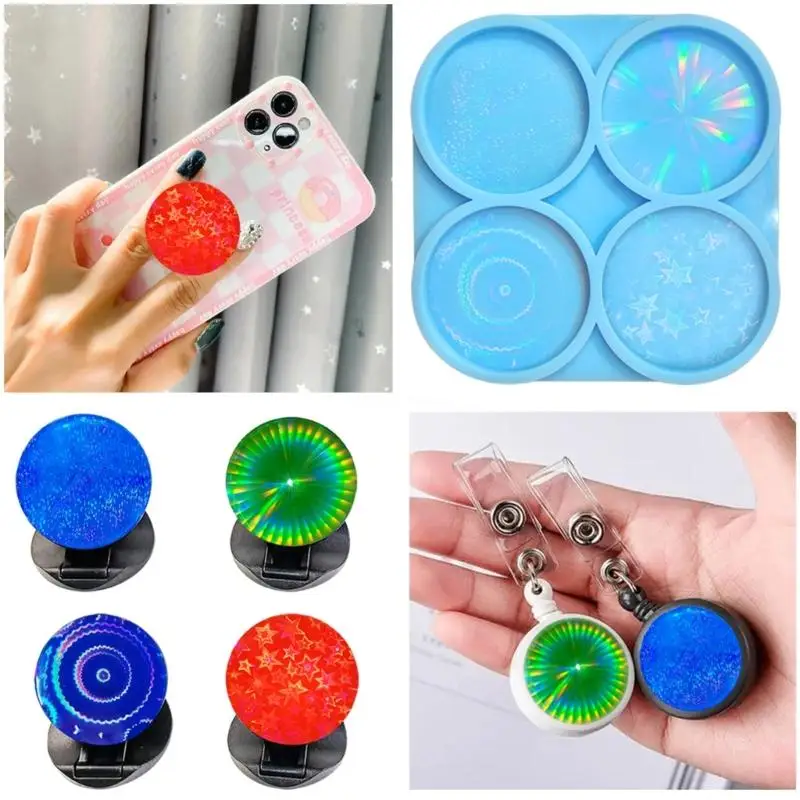 Phone Grip Resin Mold,Silicone On Top Phone Socket Mold Circle Epoxy Casting Mold for DIY Jewelry Making Dropship