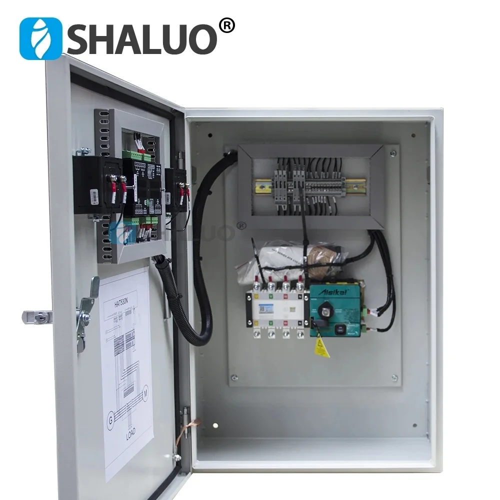 Aisikai 100A 4P ATS Control Box Cabinet With Generator Dual Power Automatic Transfer Switch HAT530N Smartgen Controller 70*50*25