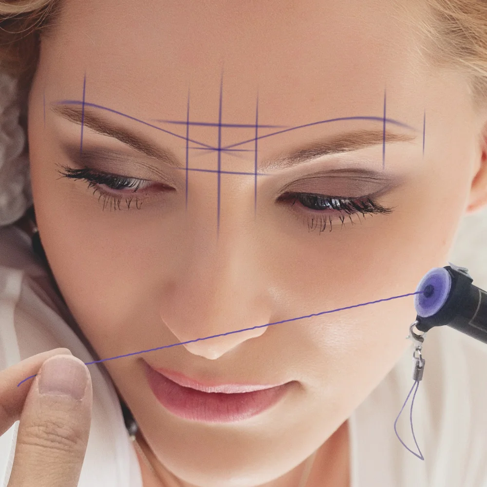 Picture 4: 30M Mapping Pre-ink String Microblading Eyebow Make Up Dyeing Thread Semi Permanent Positioning Line Eyebrow Measuring Tools