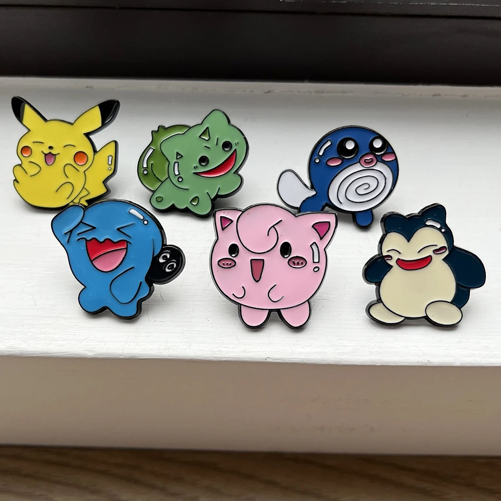 6 قطعة مجموعة دبابيس أنيمي n المينا Jigglypuff Poliwag لطيف الحيوان دبابيس الاطفال مجوهرات هدية تحصيل اللعب لصديق