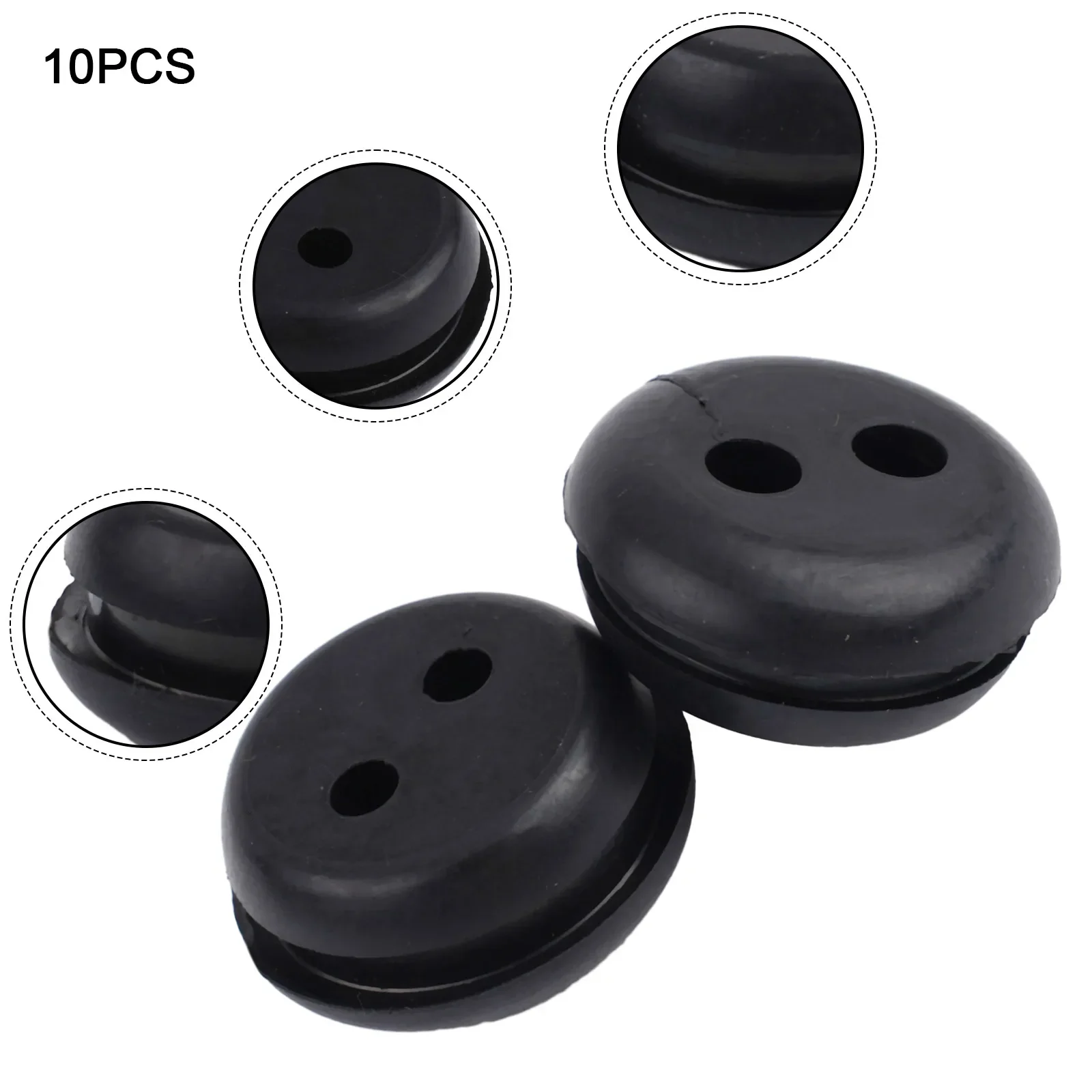 5pcs Rubber Grommets Mower Parts Practical To Use Rubber Fuel Gas Tank Line Rubber Grommets 2-Hole tools