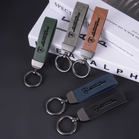 Vintage Leather Car KeyChain 360 Degree Rotating Key Ring For Lamborghini URUS Huracan Aventador 2015 2016 2018 2019 Accessories