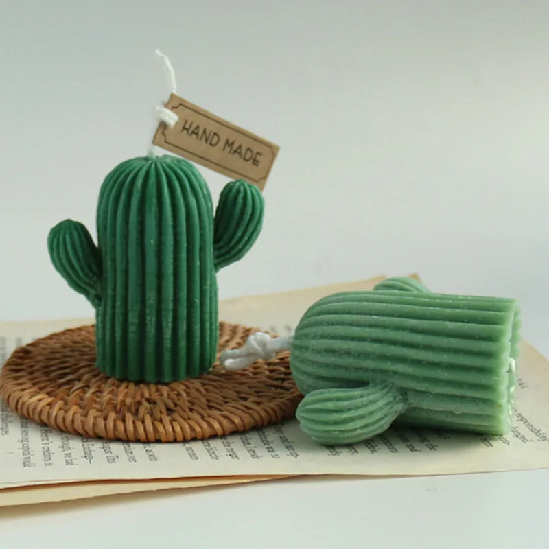 Molde de vela de silicona de planta de Cactus, adorno suculento de simulación DIY, molde de silicona de yeso, suministros de fabricación de velas de