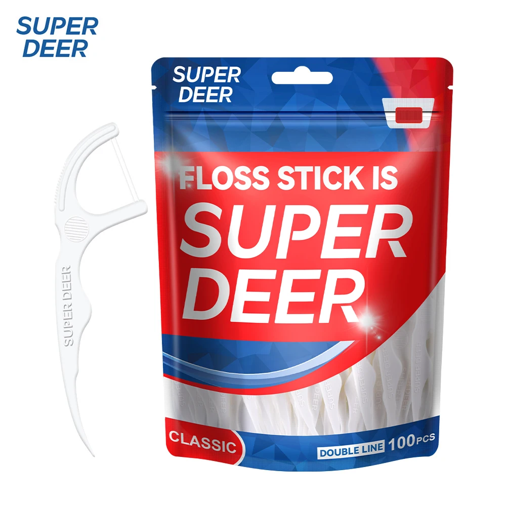

200Pcs Twin Line Classic Dental Floss Stick Family Set Toothpicks Fresh Breath Dental Floss Disposable Floss Oral Care Tool