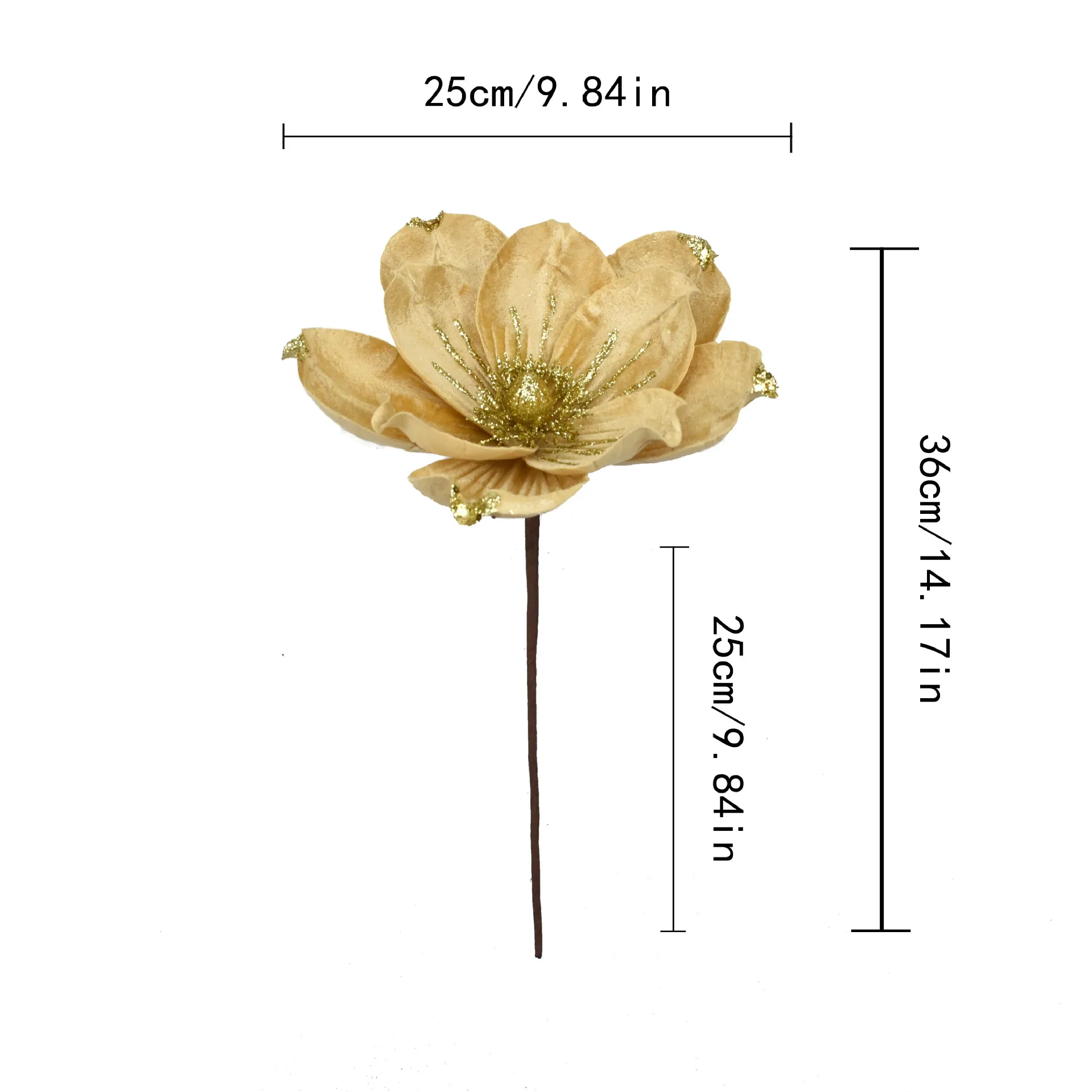 Christmas Flower Picks Glitter Sequin Poinsettias Artificial Foam Floral Table Centerpiece Decor
