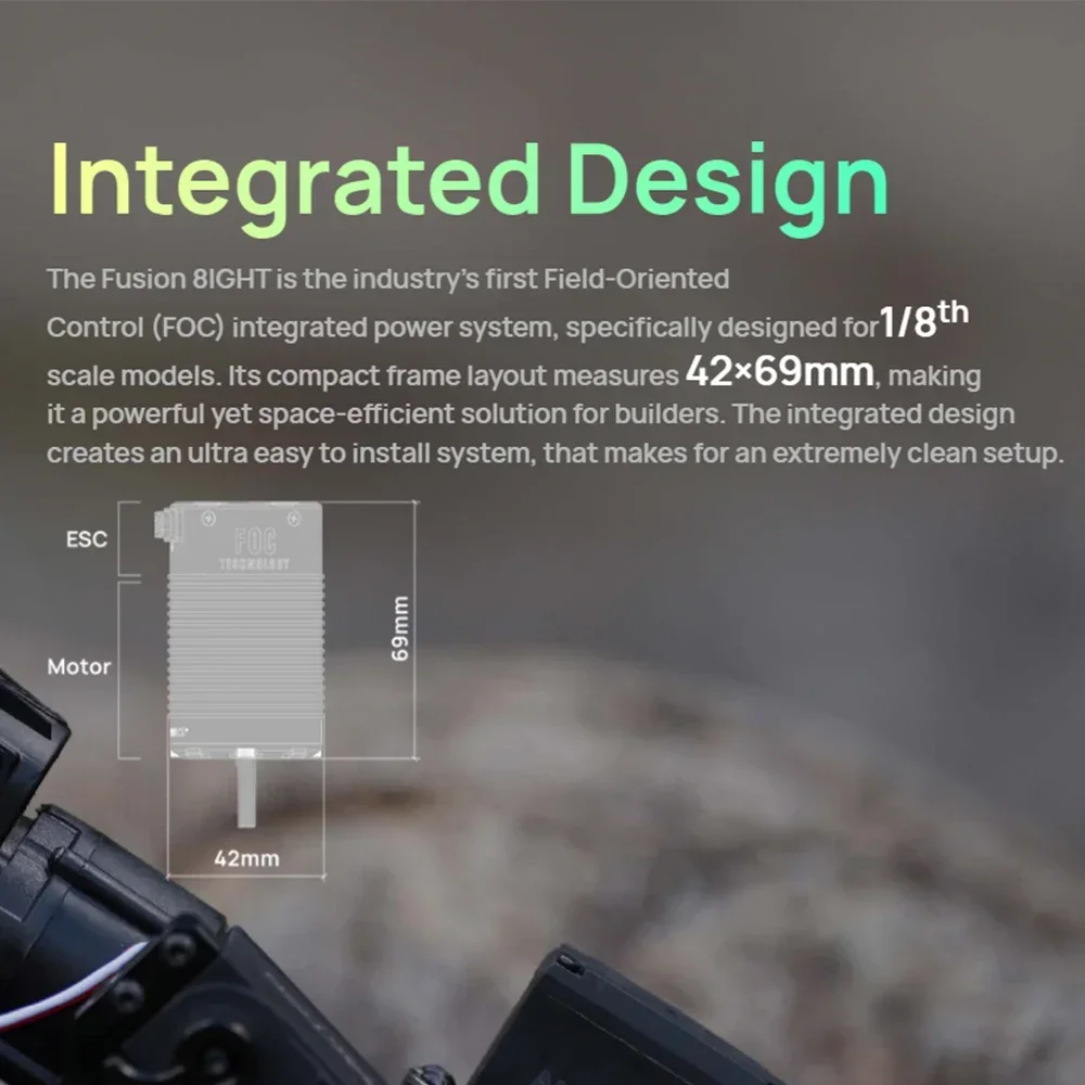 Hobbywing QUICRUN Fusion 8IGHT 80A 2300KV 2in 1 FOC نظام محرك مستشعر بدون فرش ESC متكامل لطراز 1/8 RC Rock Crawler
