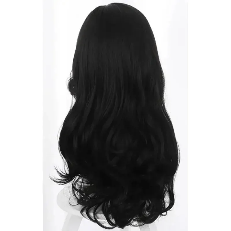 New Anime Witch Yennefer of Vengerberg 60cm Long Black Wavy Wig Women Role Play Black Hair Cosplay Wavy Wig VCGB5T2025