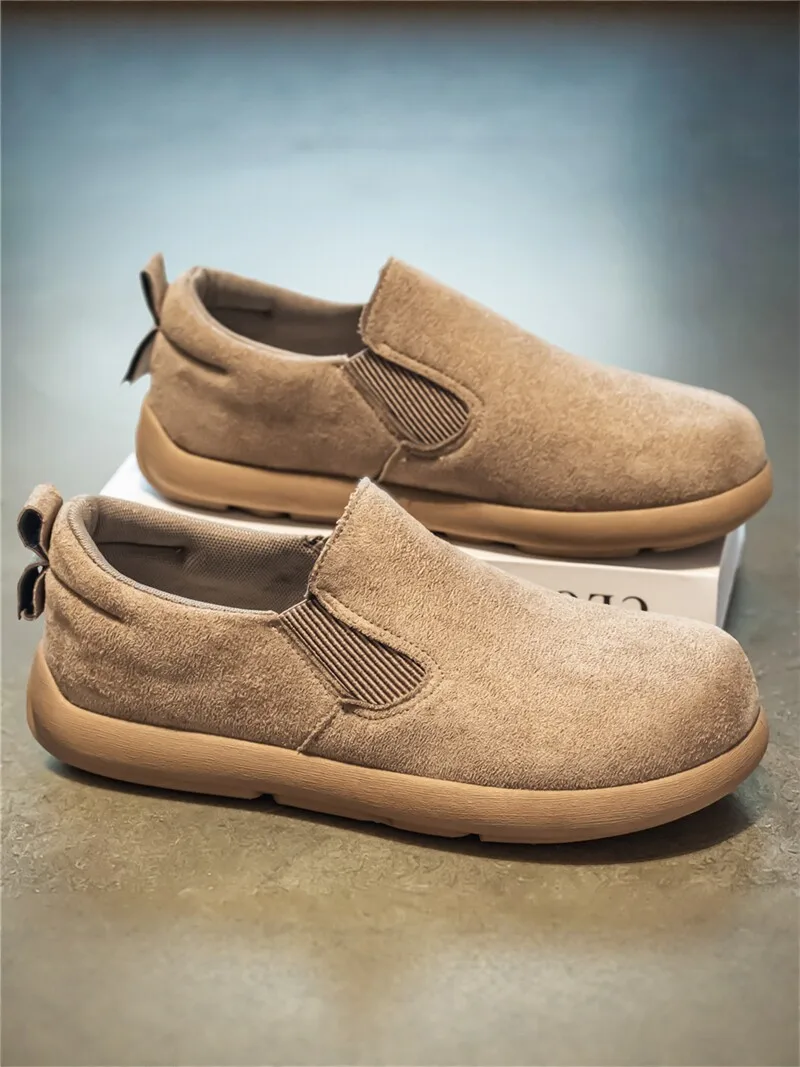 

Men's 2026 New Summer Retro Casual Brushed Leather Shoes Men's Slip-On Sports Work Mule Shoes Breathable Low Top