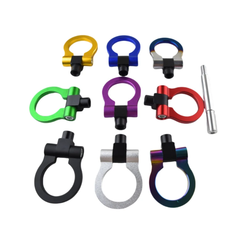 Car Accessories Fit for Tesla Model 3 Round Aluminum Alloy Tow Hook Dedicated Fit Durable Rust-Proof Enhance Towing Safety