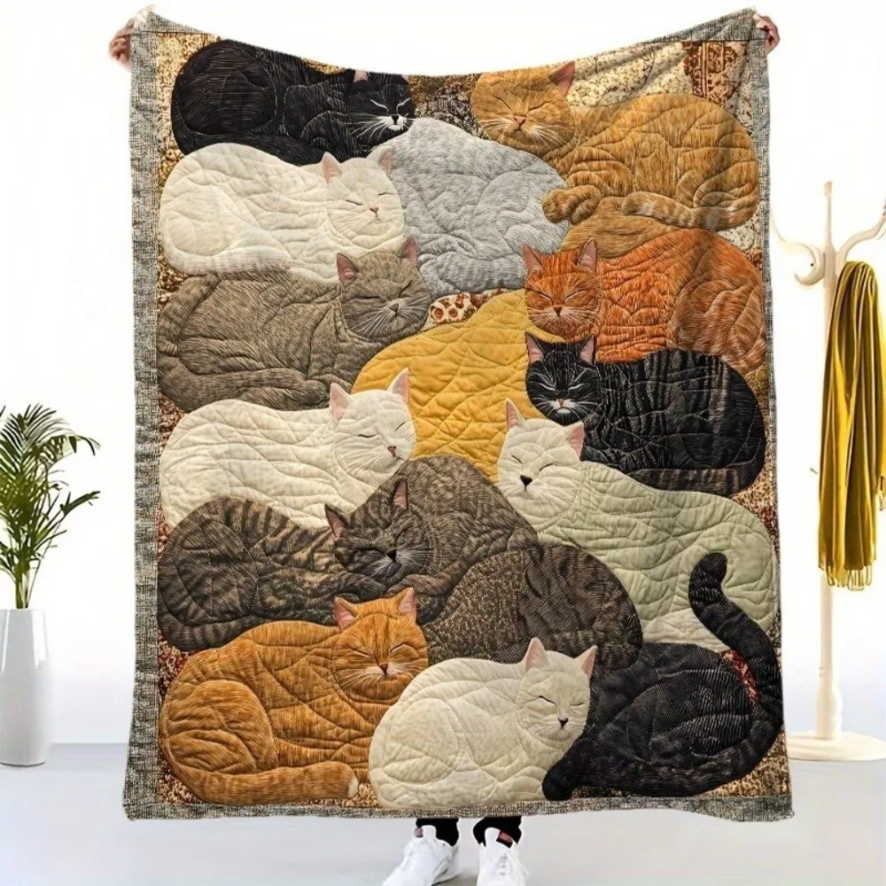 Cartoon Print Nap Blanket Soft Creative Pattern All Season Blanket Lightweight Machine Washable Decorative Throw Blanket