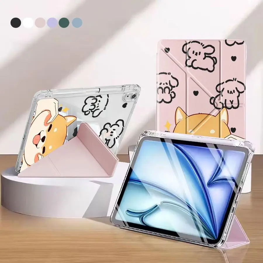 Catch Puppy Face Design Holder Cover Tablet Case For iPad Mini 6 7 Air 4 5 M3 M2 M4 11inch Pro 2025 11th 10th 9th 8th 7th