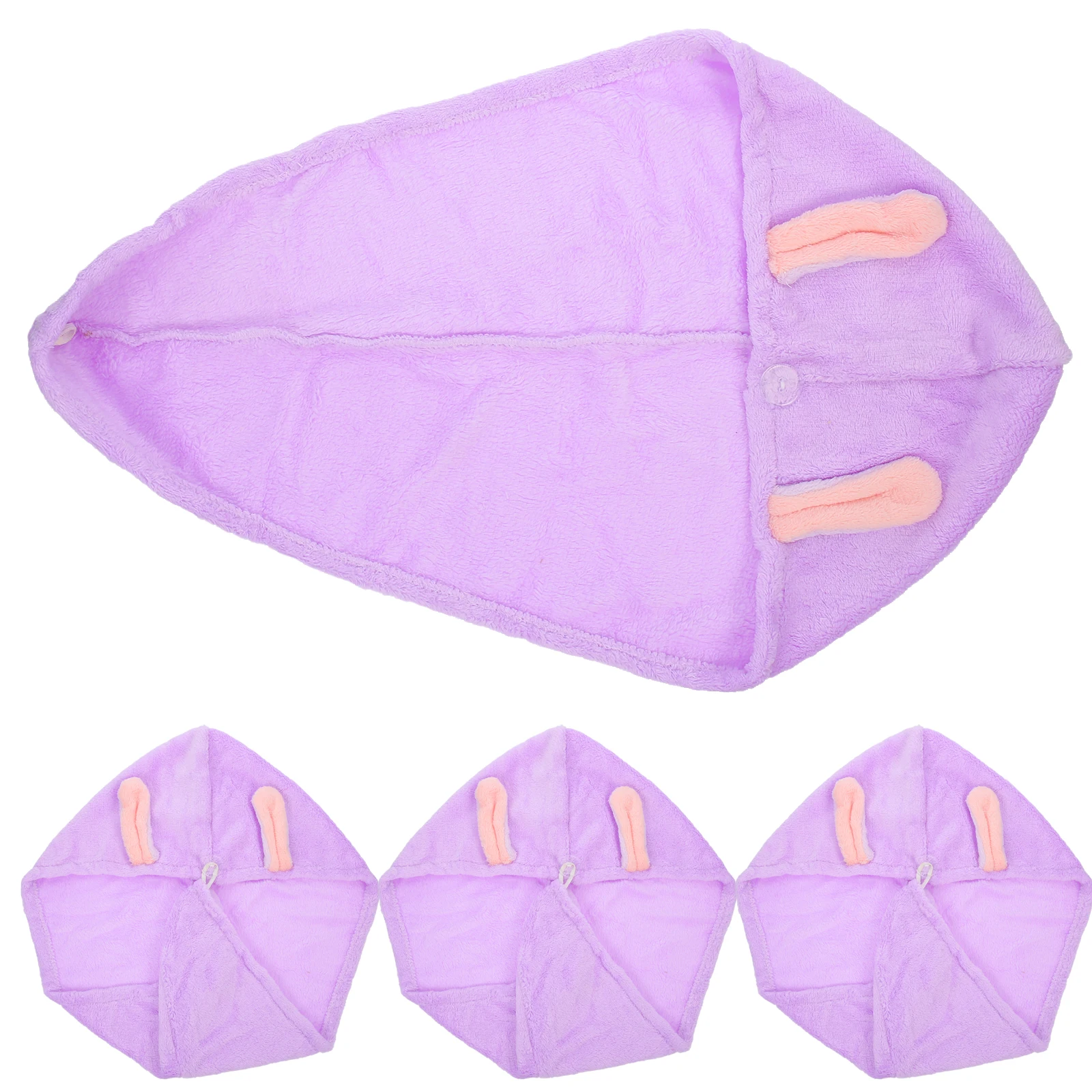 

4 Pcs Dry Hair Cap Super Absorbent Towel Towels for Drying Kids Girls Head Quick-drying Thickened Wrap Women