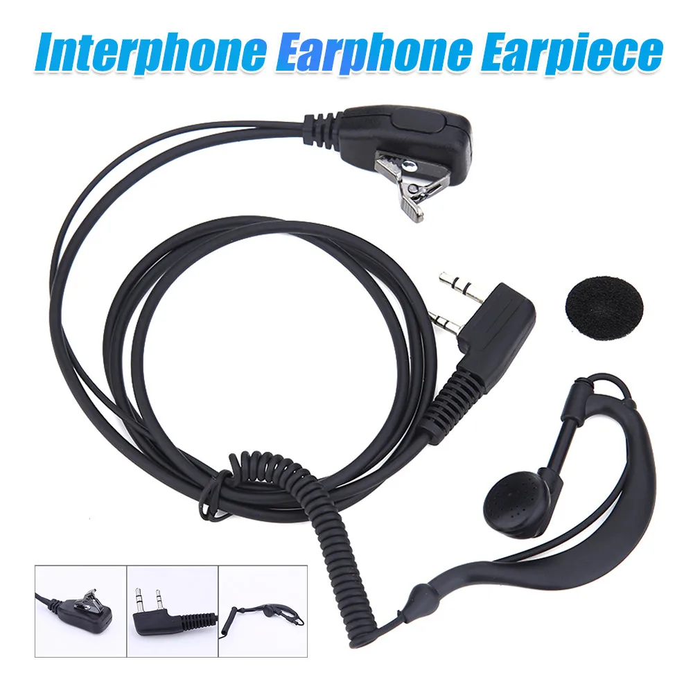 

2 PIN Earpiece Headset PTT MIC Interphone Earphone Earpiece 1M Walkie Talkie Earbud Walkie Talkie Headphone for Baofeng