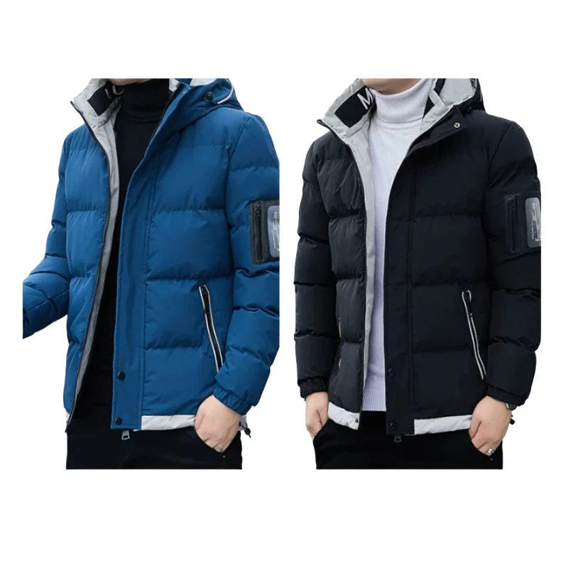 

Men Windproof Hat Parkas Jacket Parkas Autumn Outwear New Winter Brand New Casual Warm Men Thick Waterproof Jacket Parkas Coat