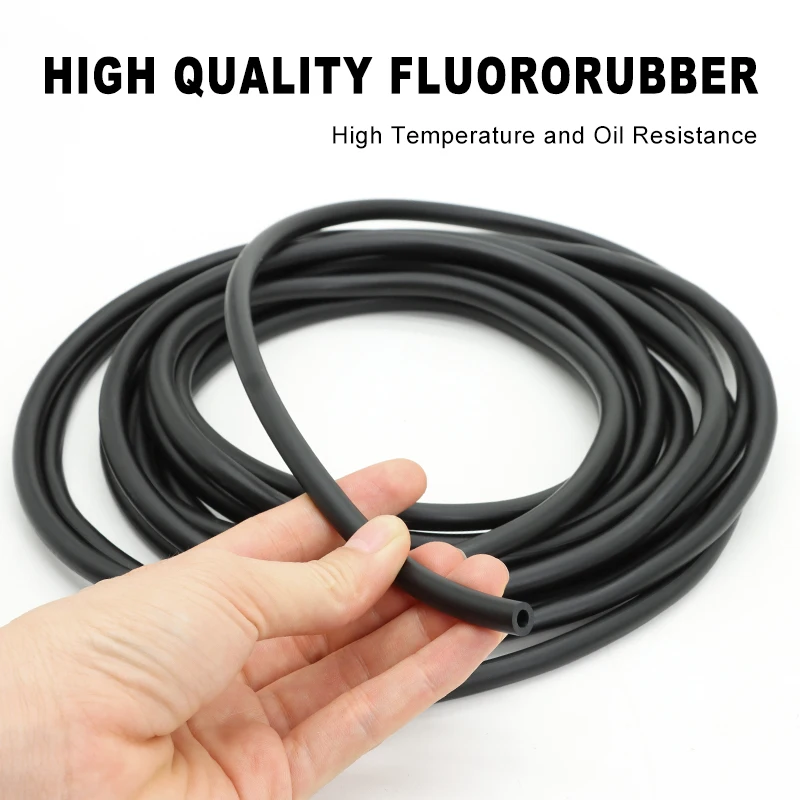 Fluorine Rubber Hose ID 2 3 4 5 6 7 8 10 12 14 16 18 19 25mm High Temperature Acid Alkali Corrosion Oil Resistant FKM Viton Tube