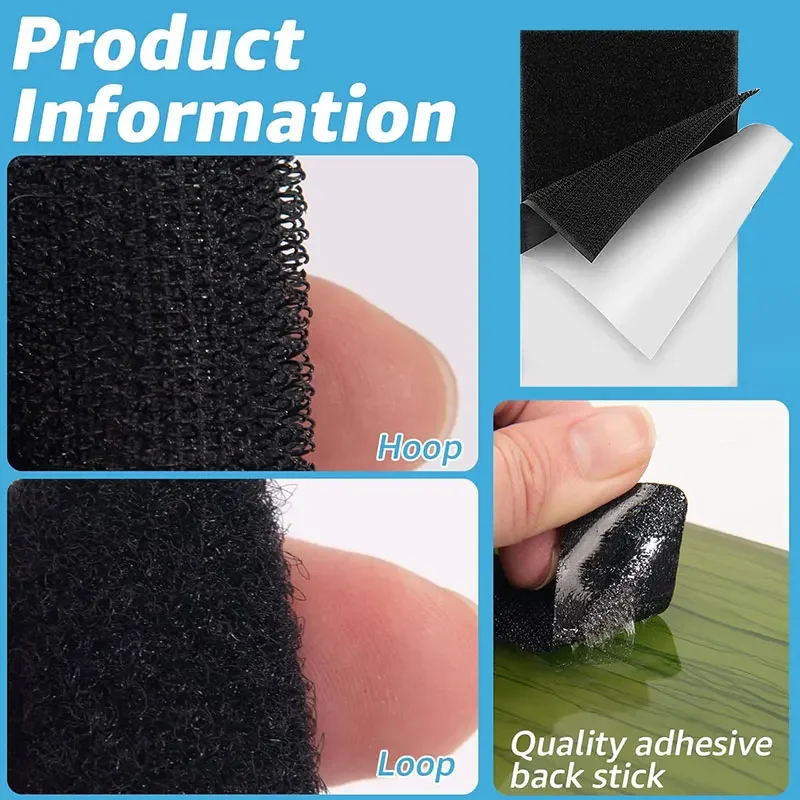 16/20/30/50mm Hook and Loop Strips Strong Back Adhesive Fastener Mounting Tape Sticky Dot for Carpet Anti Slip Pad Fixed 5-30Set