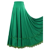 Faldas de baile flamenco de salón para mujer, faldas largas fluidas de salón lírico para Ballet, trajes de actuación de danza étnica clásica