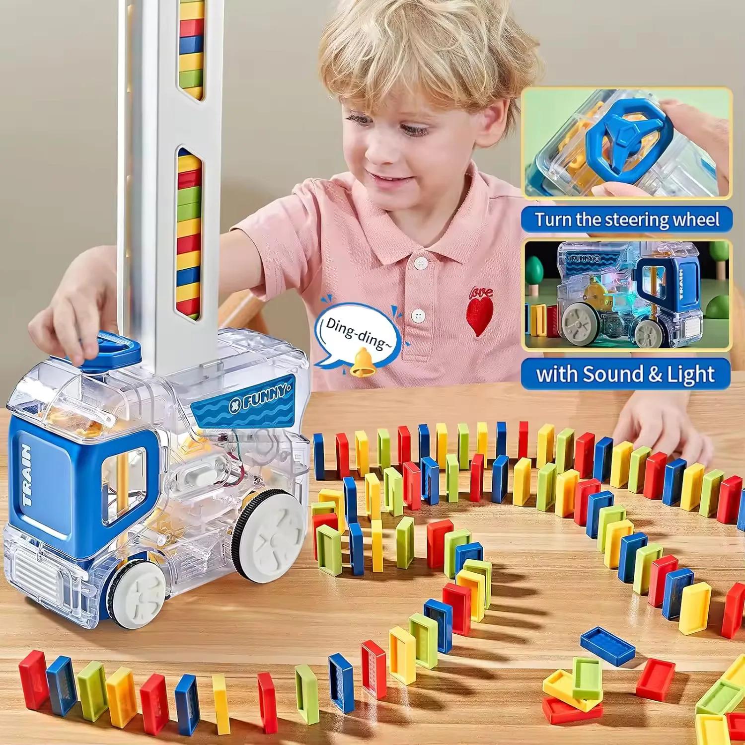 Electric Domino Train Car Kids Automatic Laying Dominoes Set Brick Blocks Kits Toys Educational Toys Children Diy Toy Boys Gift