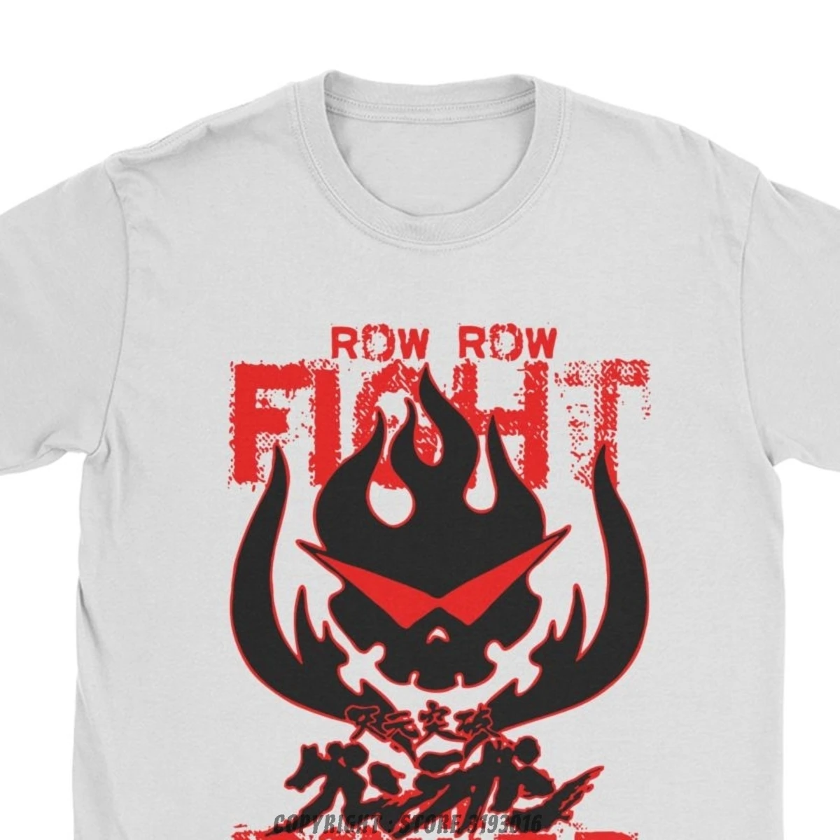 Row Fight The Power T Shirt Men Tengen Toppa Gurren Lagann Premium Cotton Tee Shirt O Neck Loose Tshirt Fast Ship