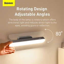 Baseus Night Light Hanging Magnetic LED Table Lamp Stepless Dimming Desk Lamp Rechargeable Cabinet Light For Bedroom Kitchen