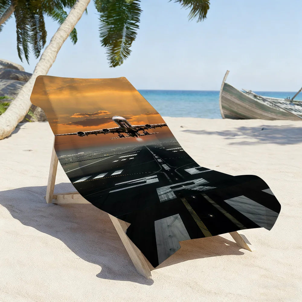 Airplane Pilot Aviator Lover Towel Sports Quick Dry Travel Camping Gear Sandproof Soft Light Large Beach Towel