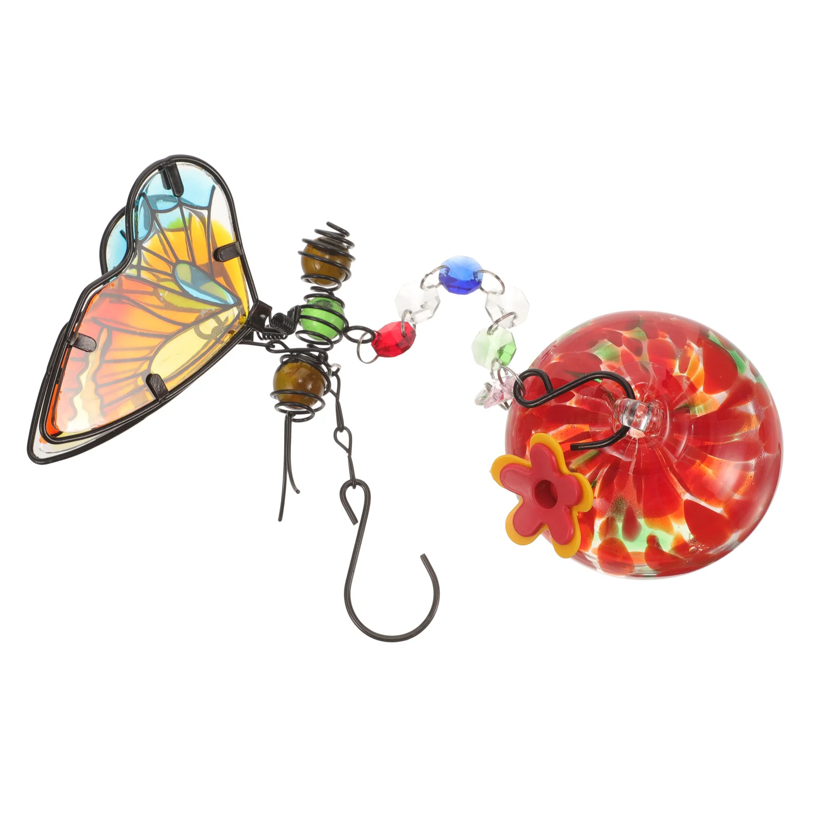 

Hummingbird Feeder Wind Chime Hanging Geometric Glass Ball Outdoor Garden Bird Feeding Tool Water Feeder Hummingbird Feeders