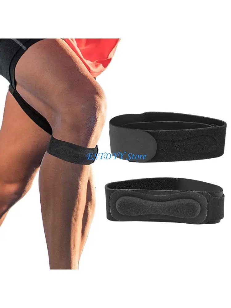 G6DE Patella Knee Strap Adjustable Knee Support Wrap for Adult Football Basketball