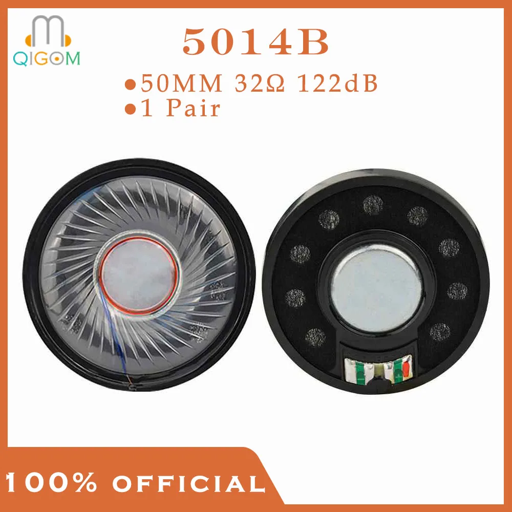QIGOM 50MM Headset Driver Hifi Headphone Speaker Unit 122dB 32ohm Earphone Diy Loudspeaker Repair Parts for Helmet Headset 5014B