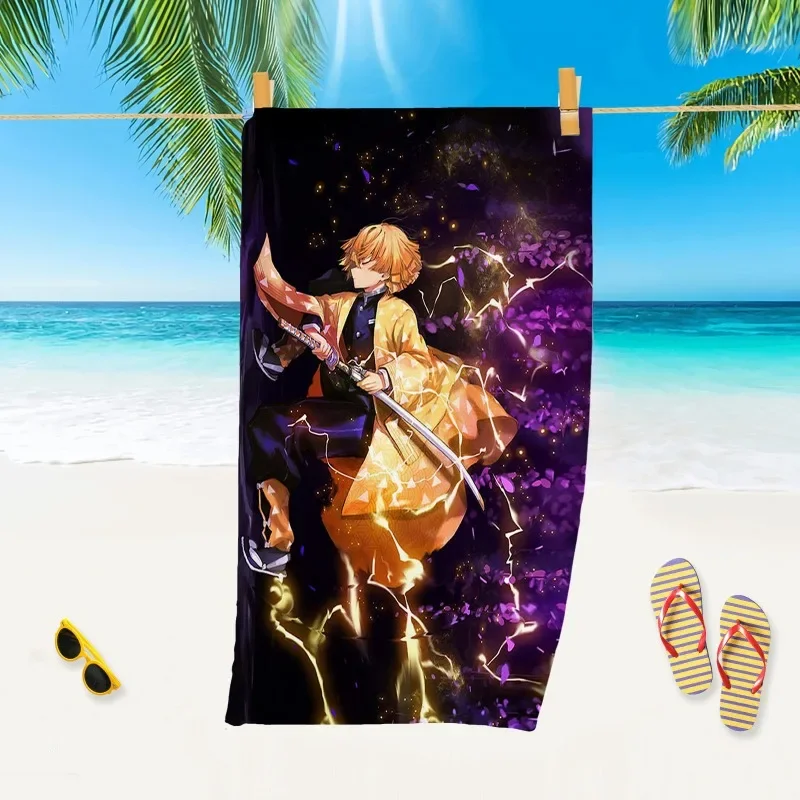 

In Stock Animation Demon Slayer Kamado Nezuko Fitness Running Sweat Practical Beach Towel Swimming Bath Towel Anime Model