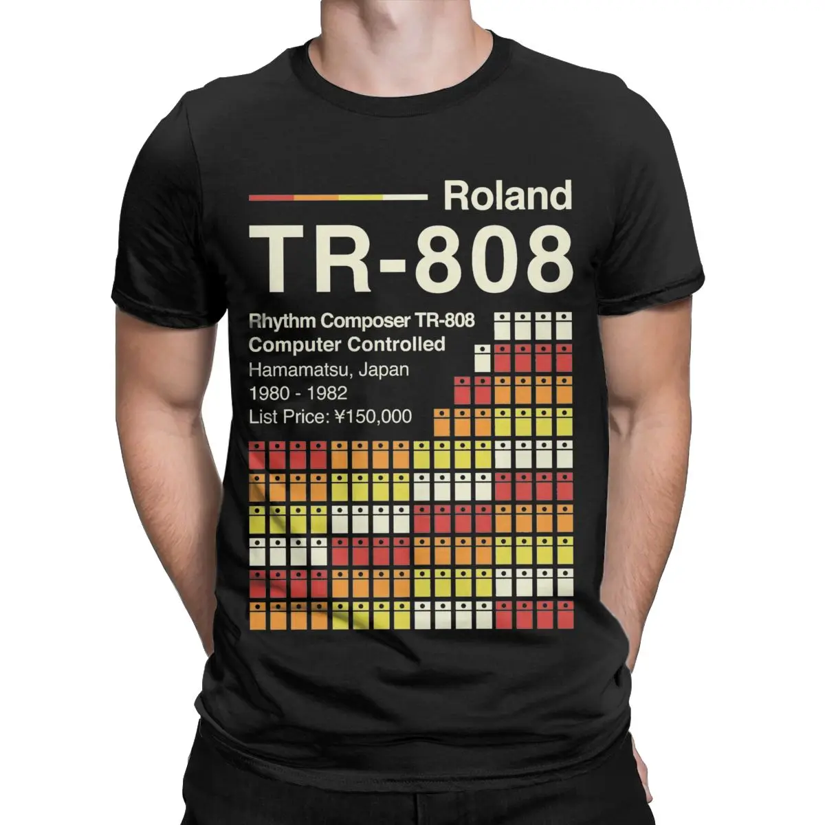 Men's T-Shirts TR-808 Horizontal Roland Vintage 100% Cotton Tee Shirt Short Sleeve T Shirts O Neck Tops Plus Size