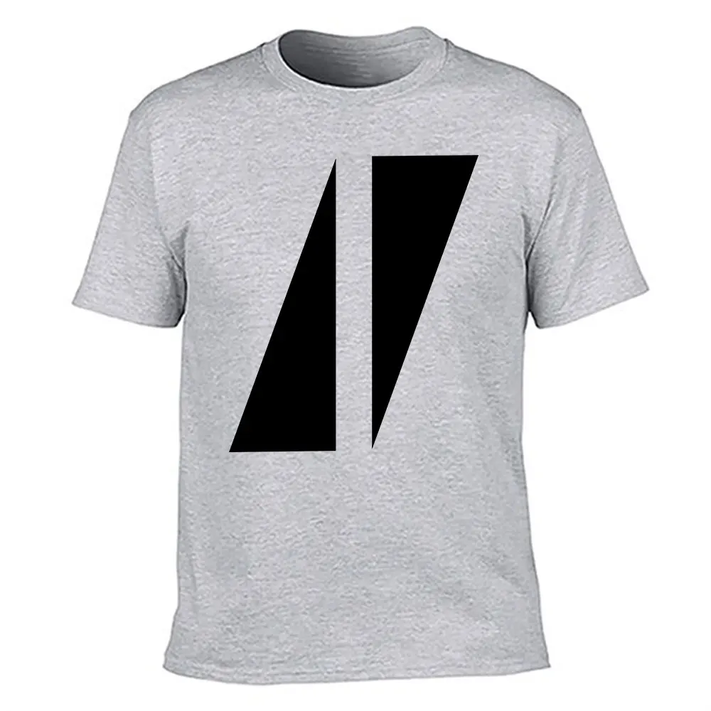 Men's Cotton T-Shirt Minimalist Geometric Triangle Print Casual Crew Neck Short Sleeve Tee for Daily Wear