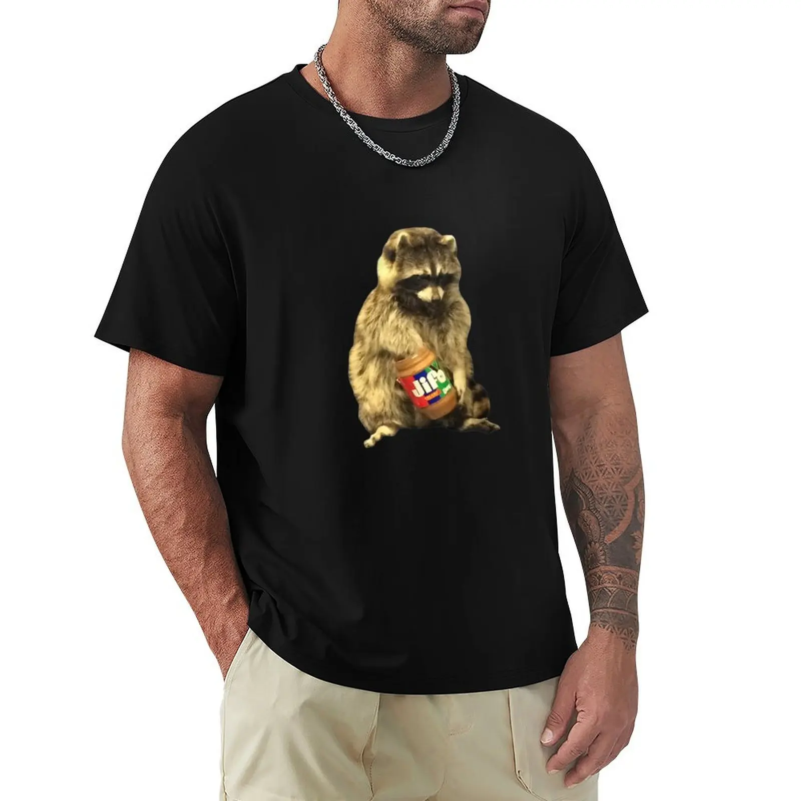 Jif Peanut Butter Raccoon T-Shirt Dry Fit Athletic Short Sleeve Shirt