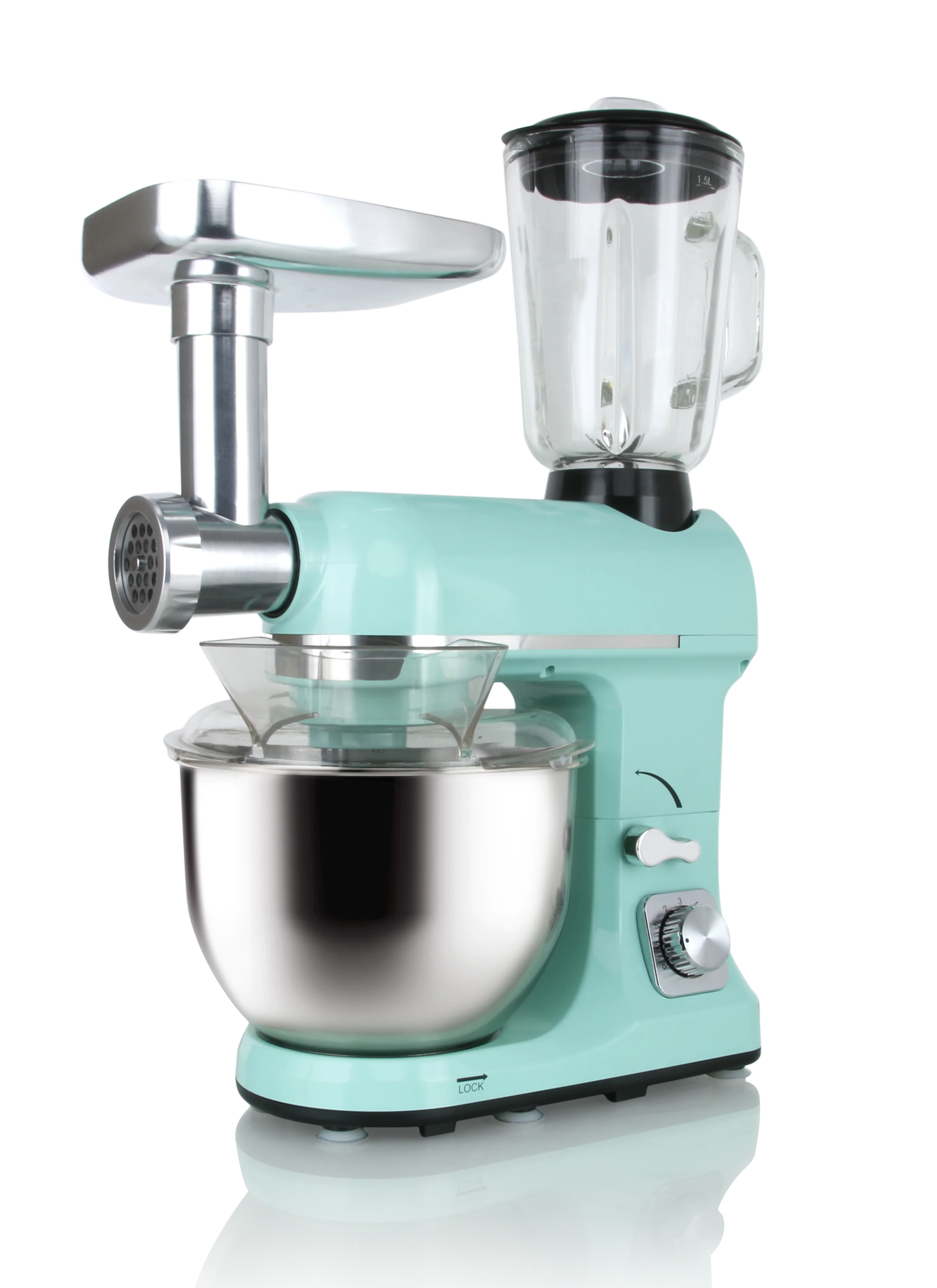 

Wholesale Factory Multifunctional Stand Cake Mixer Kitchen Appliance Low Noise With Meat Grinder and Blender