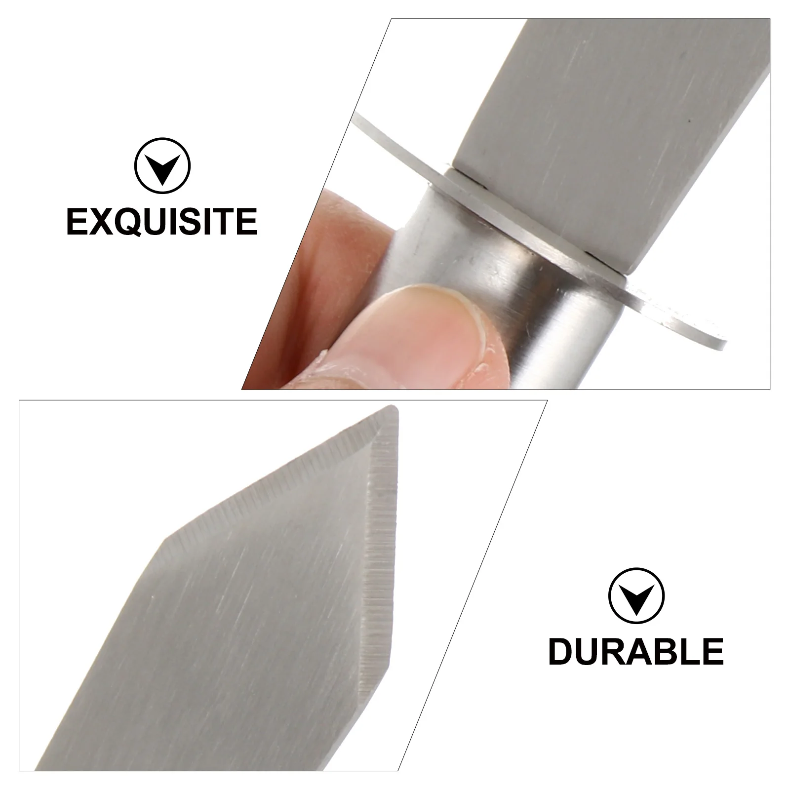 

2Pcs Oyster Knife Stainless Steel Seafood Opener Shucker Scallop Tool Kitchen Supplies Compact Lightweight Storage Travel BBQ