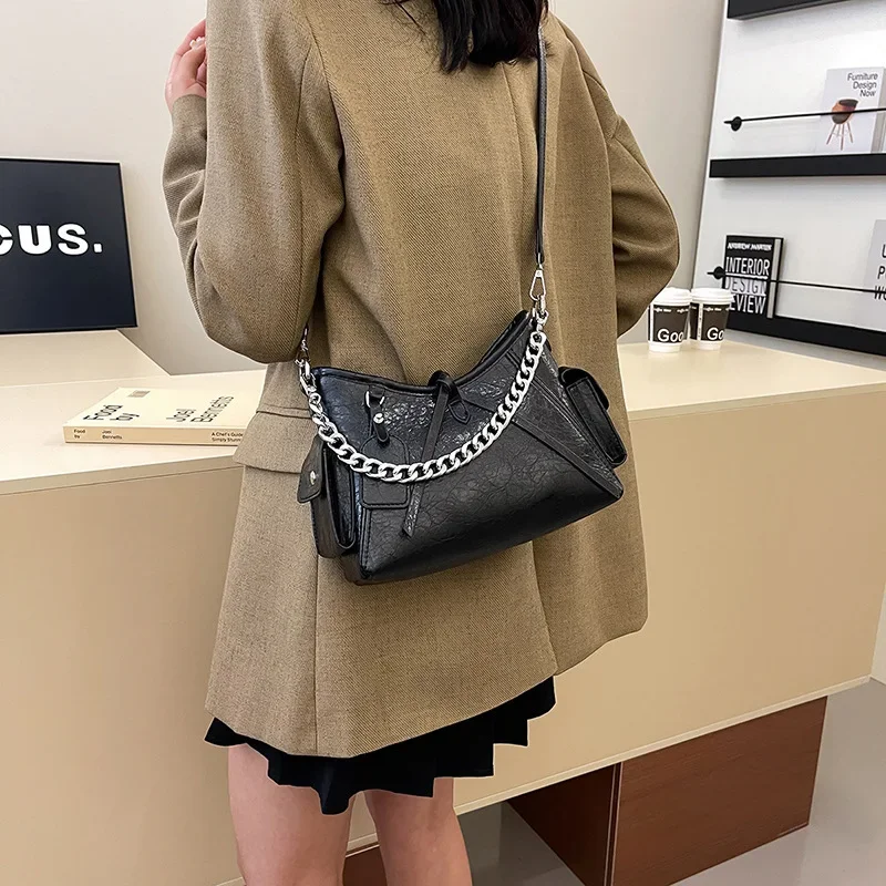 Nowość 2025! Luksusowa torebka pod pachę z wysokiej jakości lakierowanej skóry - stylowa i uniwersalna torebka na ramię dla kobiet