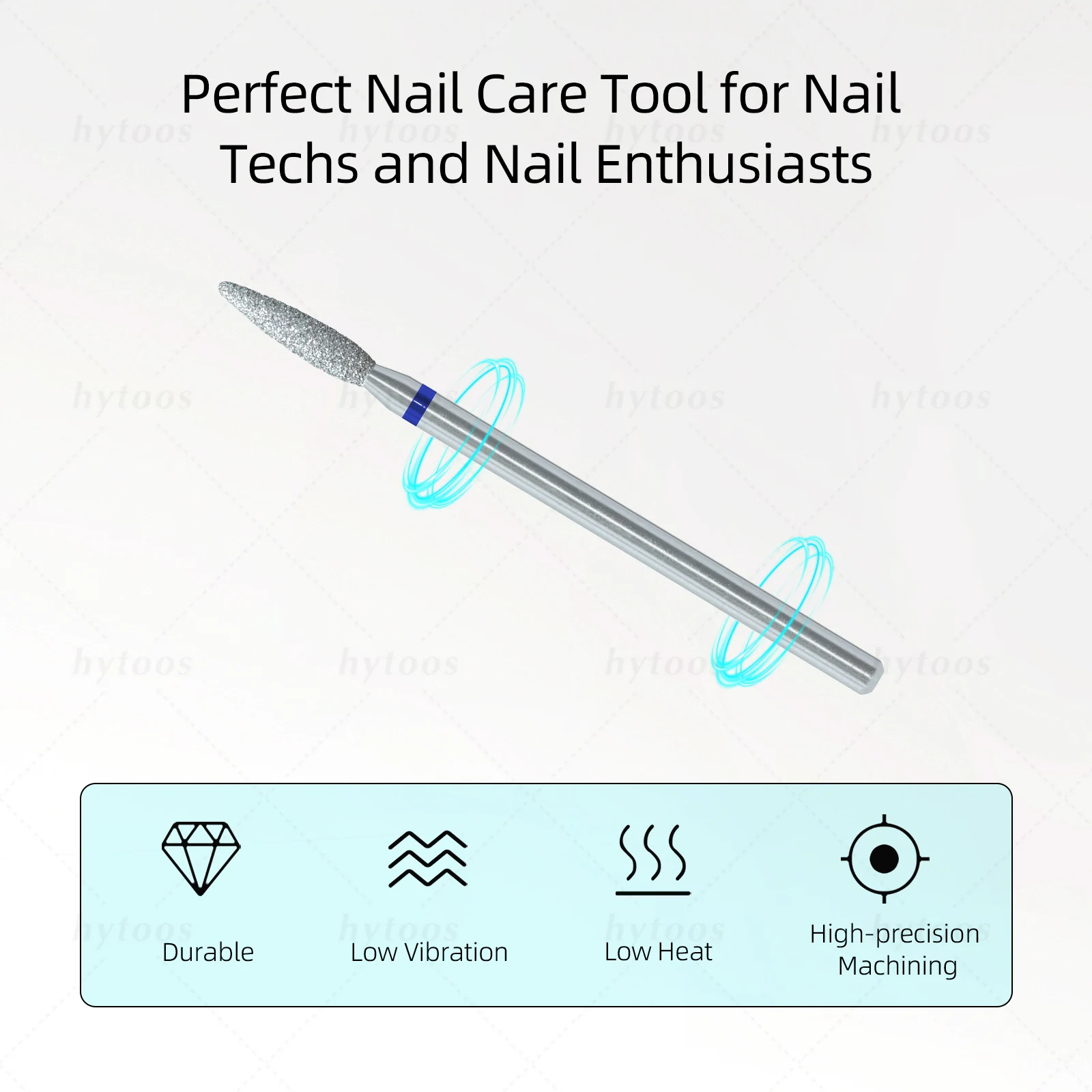 HYTOOS Chrome Diamond Nail Drill Bits Blunt-ended Pro Russian Cuticle Bit for Drills Dead Skin Cleaner Nails Pre-treatment Tool