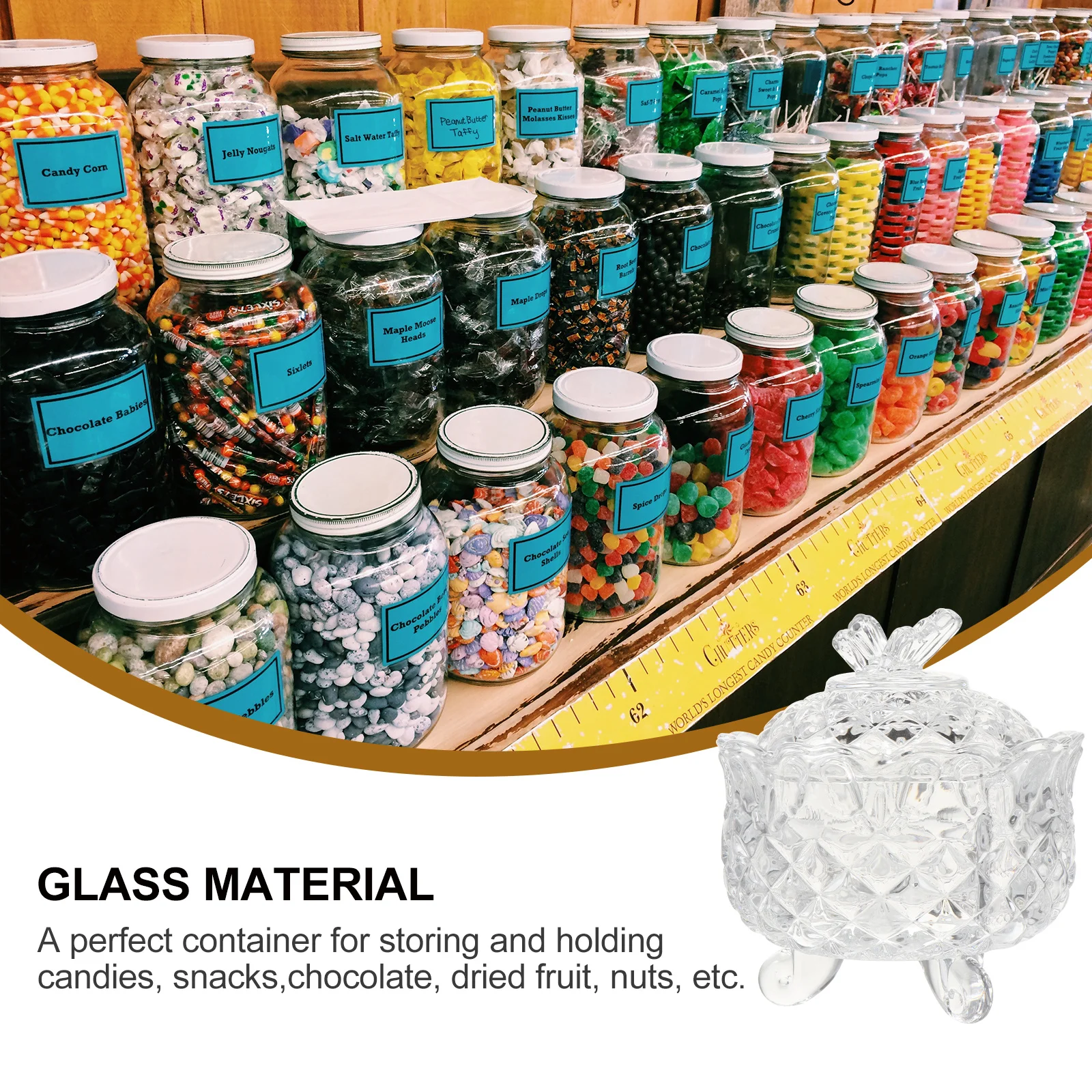 

2Pcs Candy Jar Glass Storage Container Butterflies Shape Clear Glass Sugar Canister Snack Organizer Candy Jar