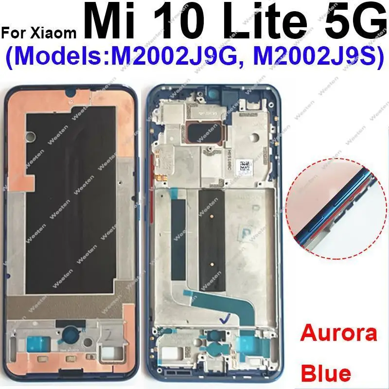 Middle Frame Housing For Xiaomi Mi 10 10 Pro 10S 10Lite 5G LCD Supporting Front Frame Middle Cover Bezel Plate Parts