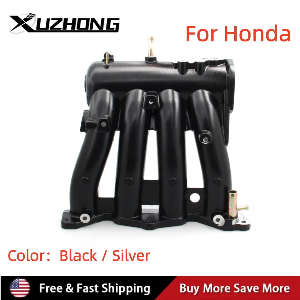 Intake Manifold Black Silver For 1988-2000 Honda Civic CX DX FORMER GX HX LX 1988-1991 Honda CRX Basic HF Si