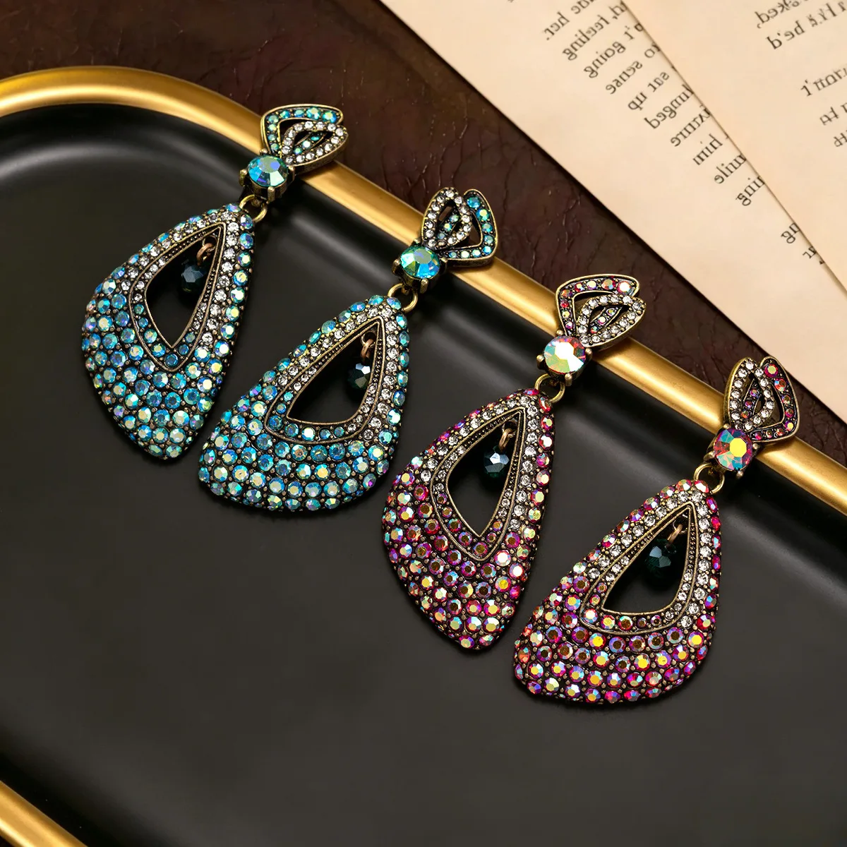 vintage geometric triangle diamond stud earrings personalized earrings diamonds earrings for women