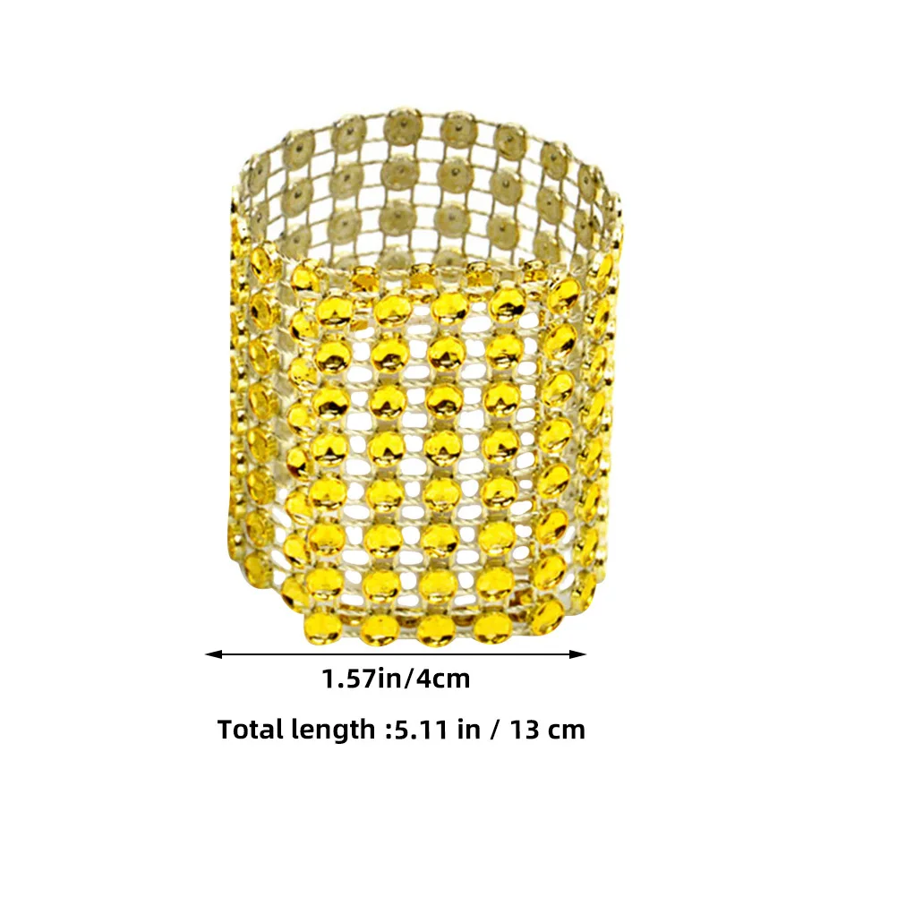 150Pcs Napkin Rings Rhinestone Decorative Plastic Wedding Party Table Napkin Buckles Elegant Holders Table Napkins Holders