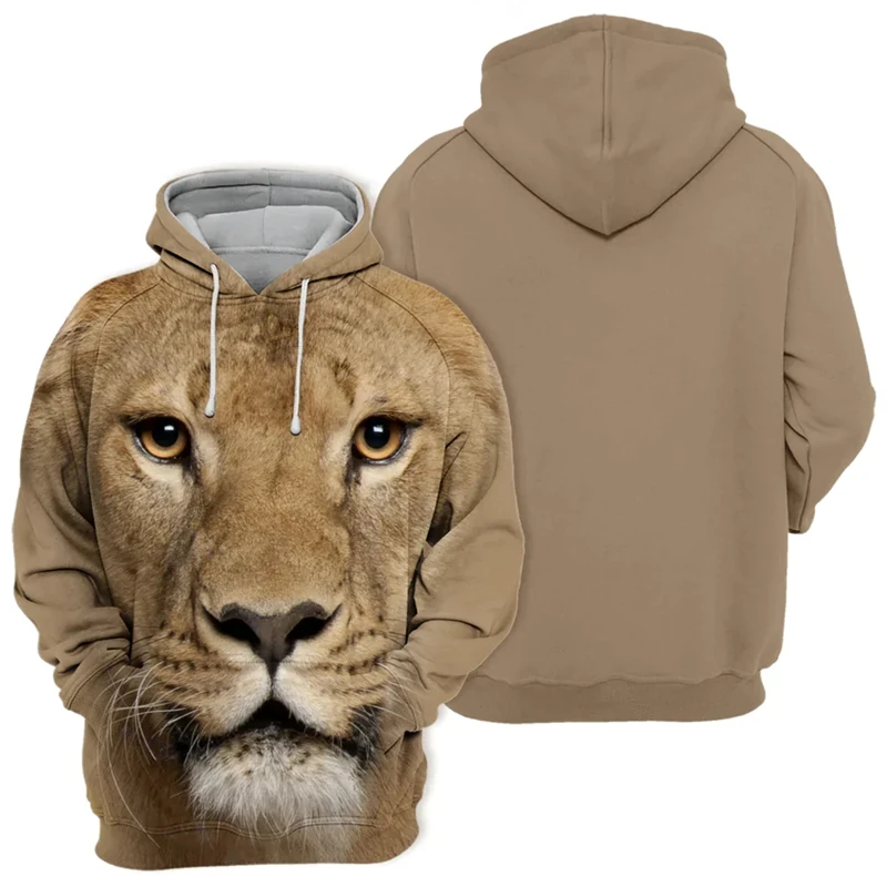 Animel 3D Printed Lion Hoodies Causal Men Women Y2k Clothing Autumn Essentials Hoodie Sweatshirt Streetwear Pullover Hoodies Top