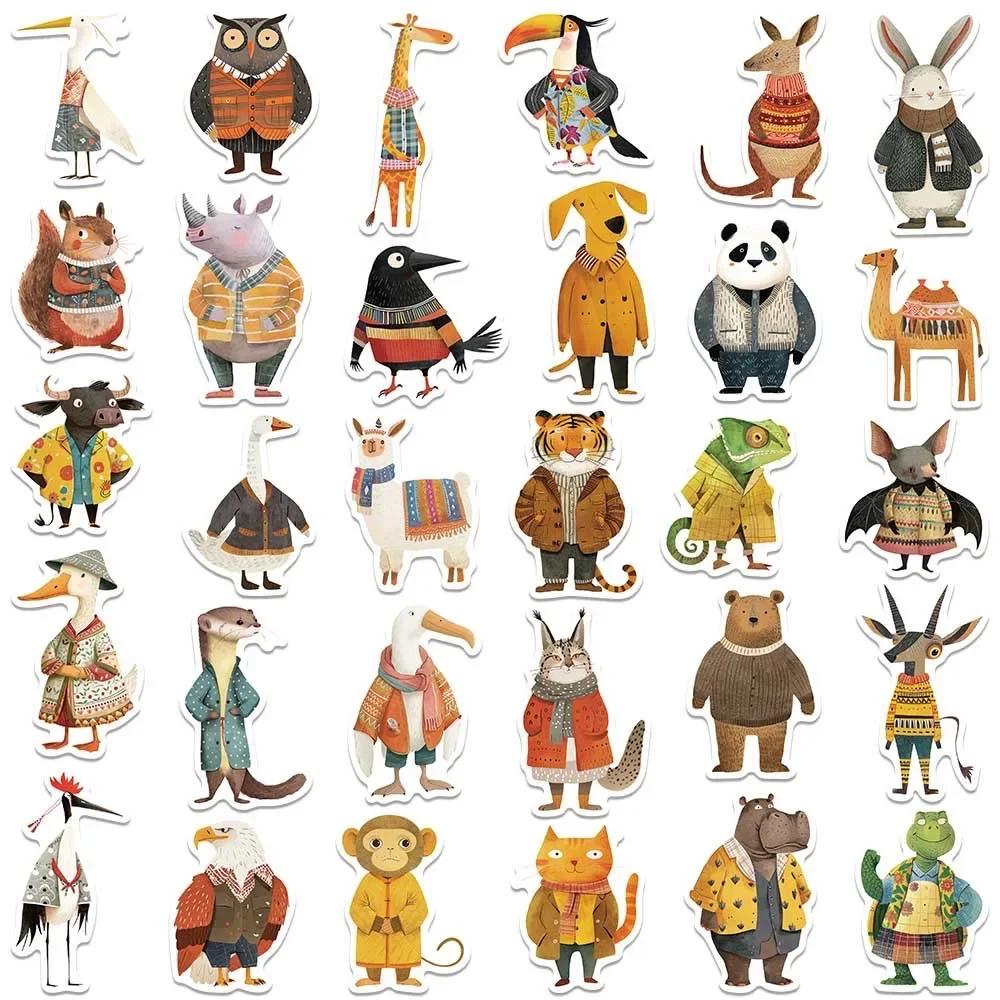 10/50PCS Cute Funny Fairy Tale Animal Illustration Stickers DIY Diary Notebook Laptop Luggage Skateboard Graffiti Decals Sticker