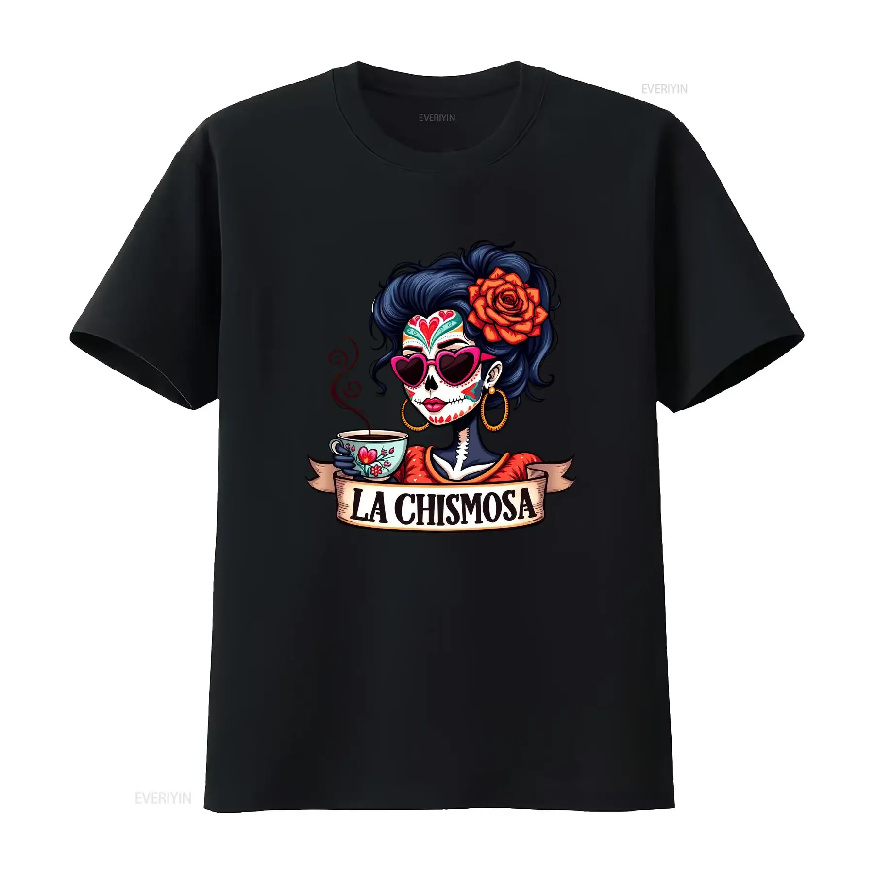 La Chismosa T Shirt Spanish Latina Skeleton Chola Catrina Funny Mexican Chisme vintage Washed Comfortable graphic
