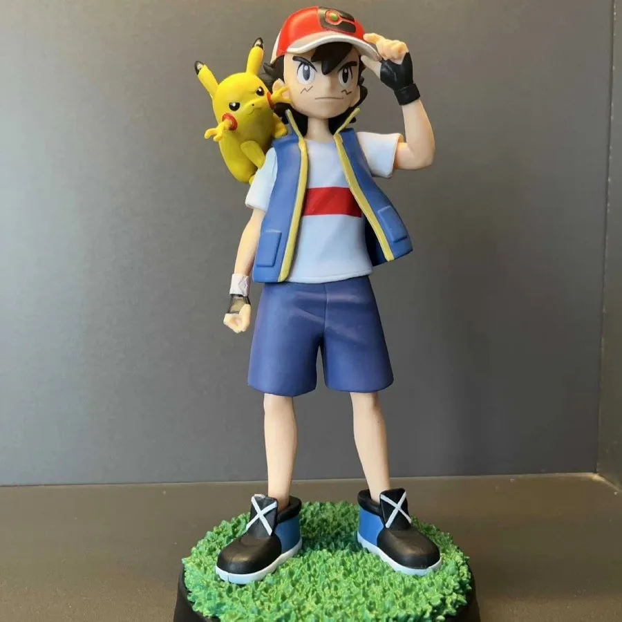 

Pokemon Ash Ketchum & Pikachu Anime Figure Set - 18cm Model Decoration Collectible Gift for Pokemon Fans
