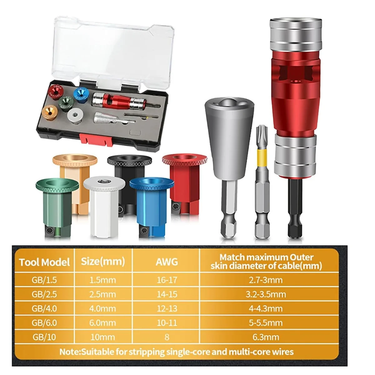 Wire Stripper สําหรับเจาะ, ปอกสายไฟและบิดชุดเครื่องมือสําหรับเจาะ เจาะ Wire Stripper สําหรับ 8/10/12/14/16 AWG